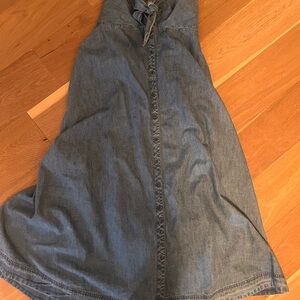 Free People Blue Strapless Denim Dress